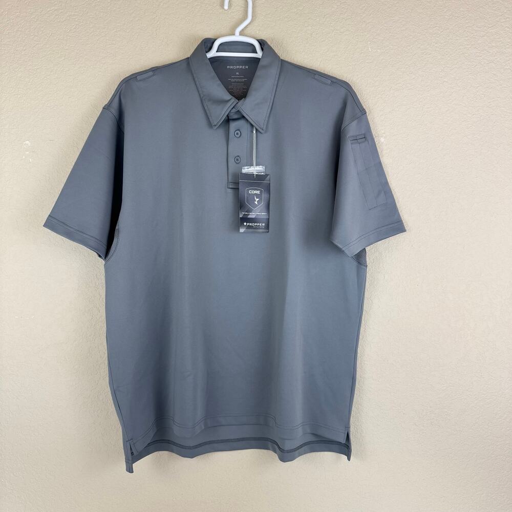 NEW Propper Shirt Mens XL I.C.E. Performance Polo Short Sleeve Fast Dry Gray